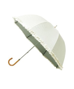  【晴雨兼用日傘】LANVIN en Bleu (ランバン オン ブルー) 長傘 ドビーフリル 遮光 遮熱 UV