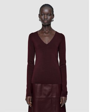  【洗える】シルクストレッチVネックトップ