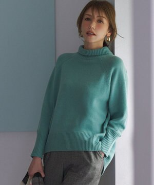  ウールカシミヤミックス ロールネックニット