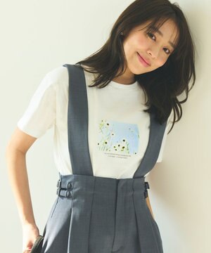  フラワーフォトプリント Tシャツ