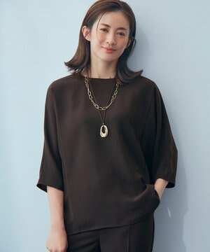 【吸水速乾/UVカット/接触冷感】ストレッチジョーゼット ドルマン カットソー