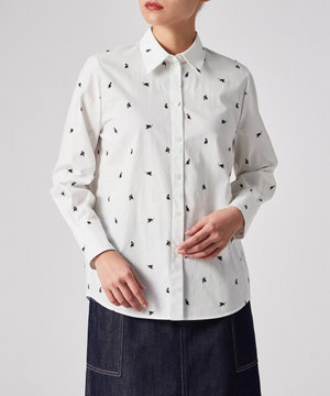 Ditsy Cat コットン シャツ