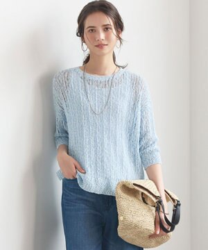  【SLOW/一部店舗限定】エンブロイダリープルオーバー サマー ニット