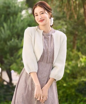  【洗える】フェザーニット カーディガン