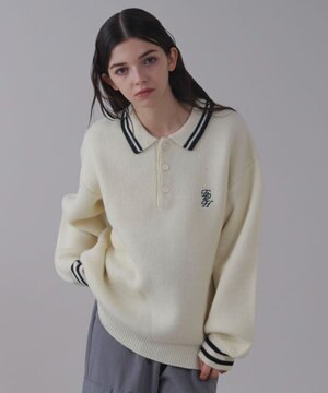  【ユニセックス着用ITEM】ワンポイント刺繍ニットポロ