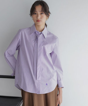 【加藤ローサさん着用】コットンタッチシャーティングボウタイ付き シャツ