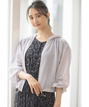  【接触冷感】シアー パーカー