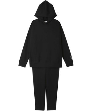  【綿混】あくびのお嬢さんのブークレー裏毛フーディー