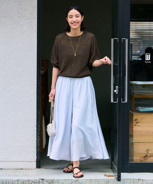  ヴィンテージシアー ギャザーワイドパンツ