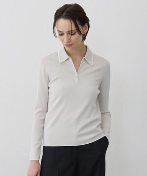  シンセティックフルニードル ハーフジップニット