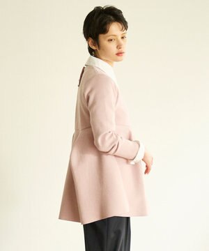  【洗える】フォルムペプラムチュニックニット