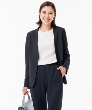 【ストレッチ/シワになりにくい/洗える】BEAUTY MOVE ノーカラージャケット