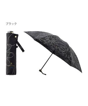  【新色追加】ランバン オン ブルー 折りたたみ傘 フラワー柄サテンジャガードプリント 簡単開閉