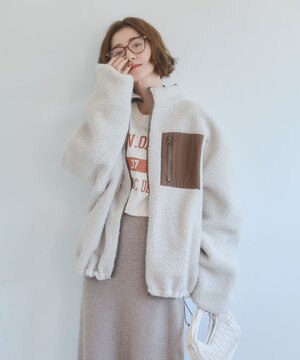  【ユニセックス着用ITEM/MLサイズ展開】リバーシブルボアブルゾン