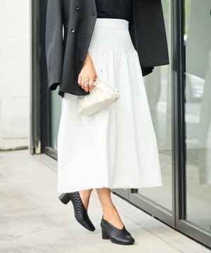  【セレモニーにも】バルーンフレアニットスカート