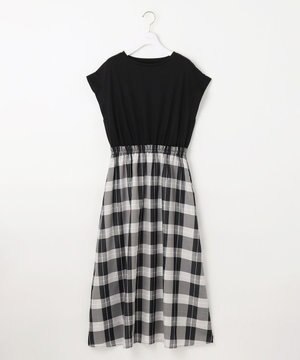 【洗える】チェックドッキング ワンピース