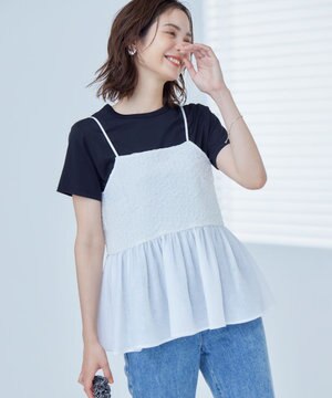  【WEB限定】レリーフジャガードキャミツインセット