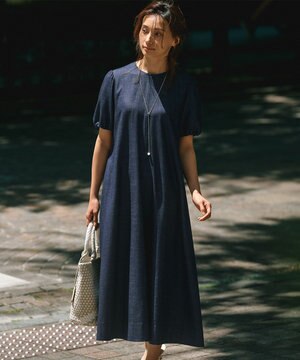  【洗える】デニムライクシャンブレー ワンピース