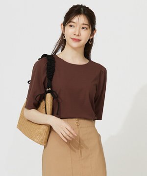  【接触冷感・UVカット・洗える】ハイストレッチスムースタックスリーブ カットソー