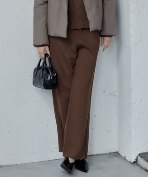 【洗える】シンセティックダブルフェイス  ニットトラックパンツ