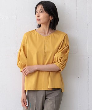  【新色追加/洗える】スムースデザイン パフスリーブ カットソー