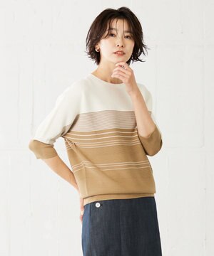 洗える】 BASIC HI-COTTON クルーネック ニット / J.PRESS LADIES L