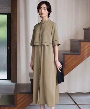  【ASUMI・MANAMIコラボ 丈が選べる】ハシゴレースシャツワンピース