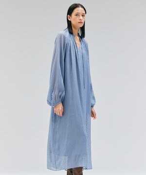  CALLERRY / シルク混ドットギャザーワンピース
