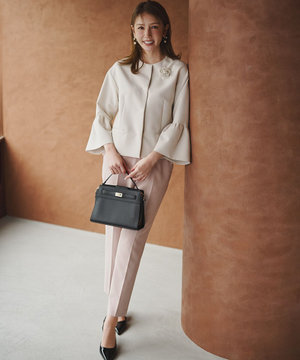 【KUMIKYOKU NAVY】コンフォータブルドレープ フリルテーパードパンツ