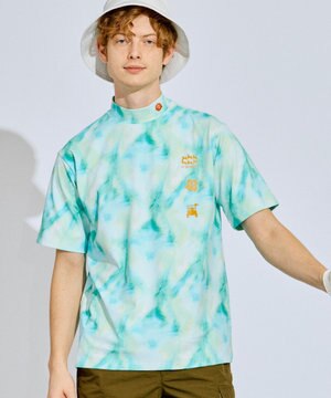 【吸水速乾 / UV遮蔽率99.5%  UVカット / ストレッチ】【MEN】タイダイ柄モックネックT ゴルフ