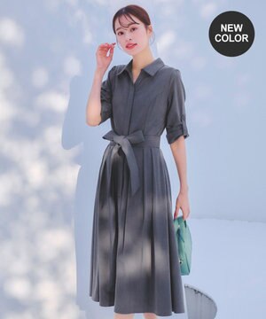 【洗える】シャツワンピース