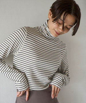 【新色追加/抗菌防臭】コットンカシミヤ タートルネックカットソー