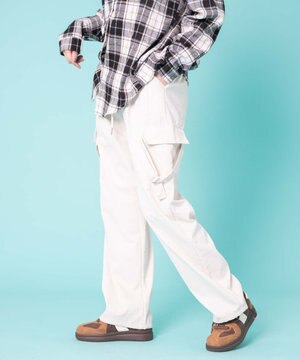  【ウエストゴム】サイドベルトカーゴパンツ