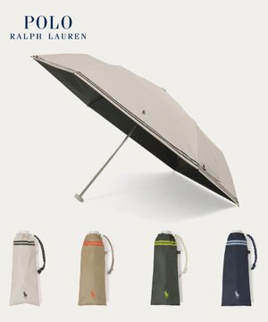  【 遮光率100％/遮熱/UV/軽量】POLO RALPH LAUREN（ポロ ラルフローレン）晴雨兼用日傘 ワンポイント ポロポニー バイカラー  折りたたみ傘