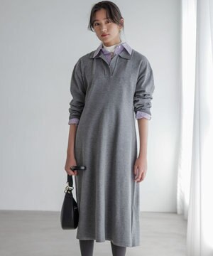  【加藤ローサさん着用】スキッパーニット ワンピース