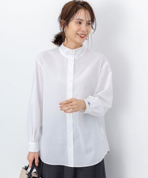  【加藤ローサさん着用 / 前後着用可】コットンタッチシャーティング刺繍入り ブラウス