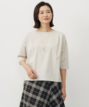  【洗える・抗菌防臭・接触冷感・吸水速乾】ドライポンチ ボートネック カットソー