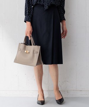  【洗える/セットアップ対応】アイアスマットストレッチ フレア スカート