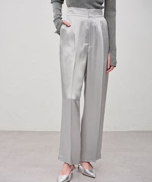 アセテートヴィンテージサテン ワイドパンツ
