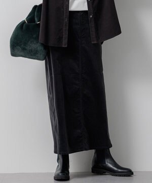 【洗える】23区DENIM ベルベットストレッチ Aライン スカート