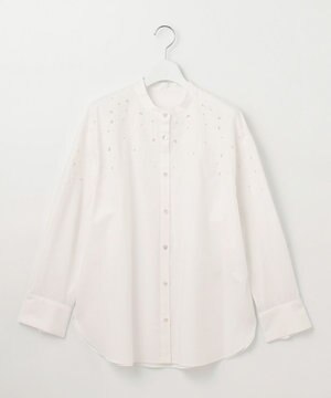 【洗える】テンセルコットンエンブロイダリーシャツ ブラウス