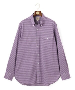  【KING SIZE】ギンガムチェック コットンネルジャージシャツ