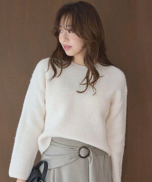  【洗える】片畦プルオーバーニット