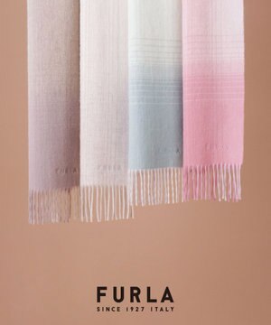  FURLA(フルラ）ウール100％ オンブレー チェックマフラー