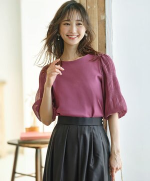  【洗える】マジョリカスリーブ プルオーバー