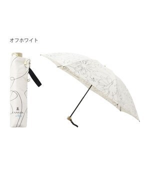  【新色追加】ランバン オン ブルー 折りたたみ傘 フラワー柄サテンジャガードプリント 簡単開閉