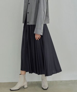  【洗える】レザーライクプリーツ スカート