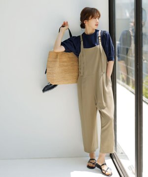 【洗える】ジョーゼットサロペット