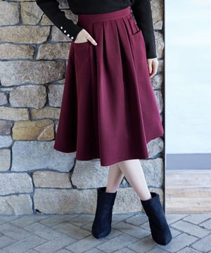  【洗える】 ポケットフレアスカート