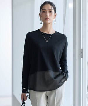  ヴィスコースワイド シアーコンビプルオーバー